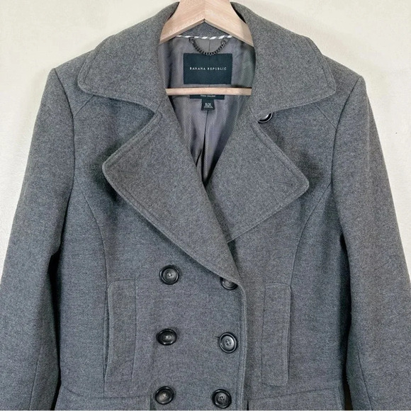Banana Republic Melange Wool Double Breasted Pea  Coat - Picture 3 of 16